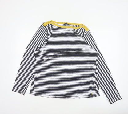 Joules Women Multicoloured UK 16 Striped Boat Neck Long Sleeve Jersey Top
