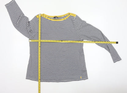 Joules Women Multicoloured UK 16 Striped Boat Neck Long Sleeve Jersey Top