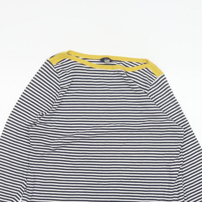 Joules Women Multicoloured UK 16 Striped Boat Neck Long Sleeve Jersey Top