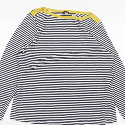 Joules Women Multicoloured UK 16 Striped Boat Neck Long Sleeve Jersey Top