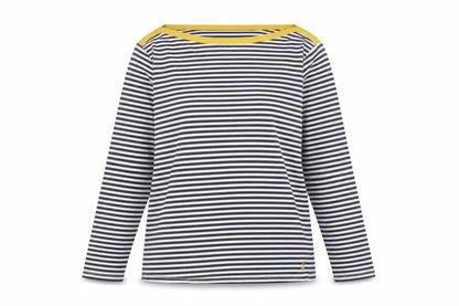 Joules Women Multicoloured UK 16 Striped Boat Neck Long Sleeve Jersey Top