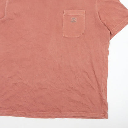 Timberland Men’s Pink XL Organic Cotton Pocket Crew Neck T-Shirt