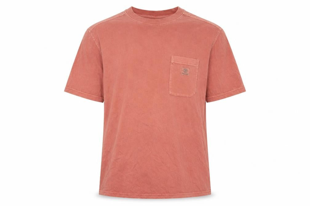 Timberland Men’s Pink XL Organic Cotton Pocket Crew Neck T-Shirt
