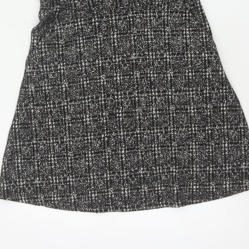 New Look Women Black Check Pinafore Dress Size 10 Short Lined