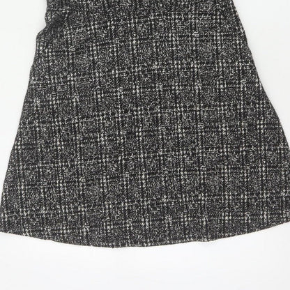 New Look Women Black Check Pinafore Dress Size 10 Short Lined