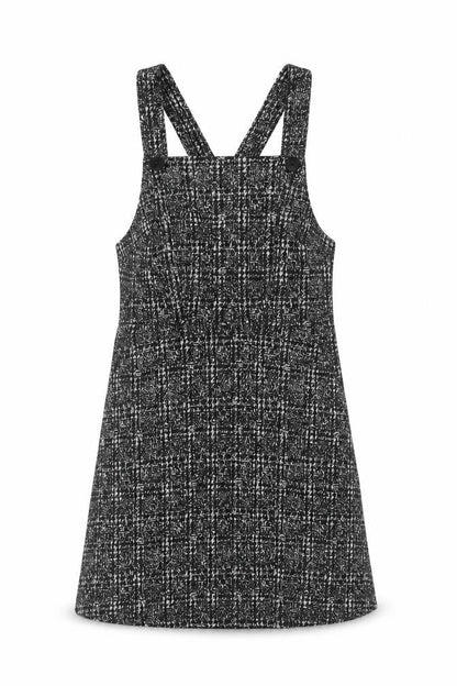 New Look Women Black Check Pinafore Dress Size 10 Short Lined