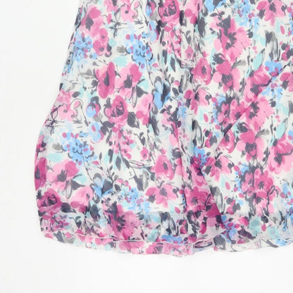 Isle Collection Women’s Pink Floral A-Line Midi Skirt UK 12
