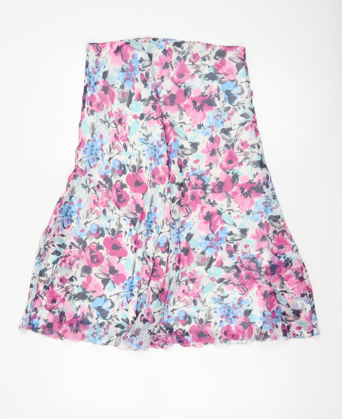 Isle Collection Women’s Pink Floral A-Line Midi Skirt UK 12