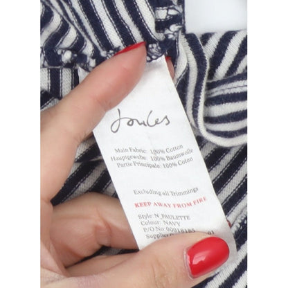 Joules Women Blue UK 16 Ringer Nautical Stripe 3/4 Sleeve Cotton T-Shirt