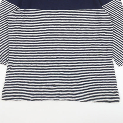 Joules Women Blue UK 16 Ringer Nautical Stripe 3/4 Sleeve Cotton T-Shirt
