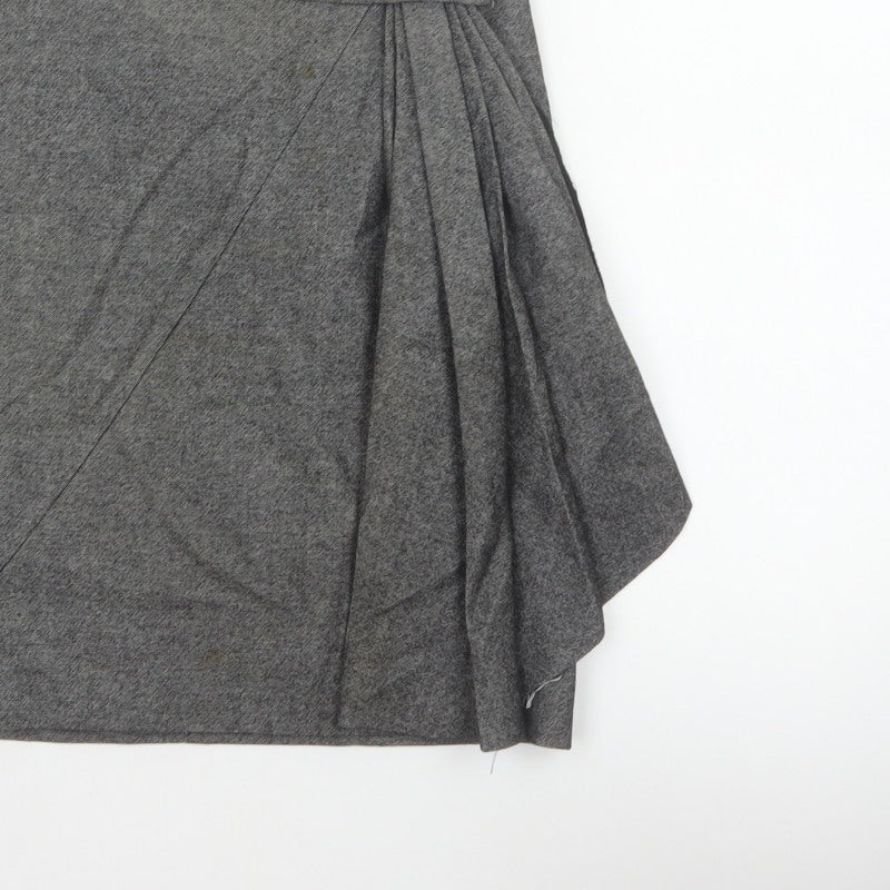 Karen Millen Women Grey UK 10 Herringbone Asymmetric Wrap Pleated Skirt