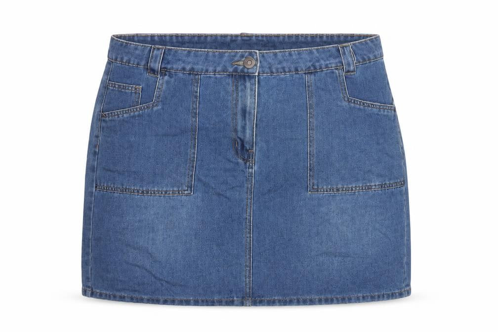 Nutmeg Women Blue UK 16 Denim Straight Pencil Mini Skirt Pockets