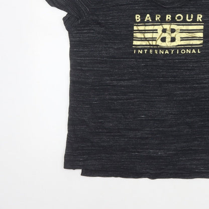 Barbour Women’s Black UK 14 Basic Gold Logo Jersey T-Shirt