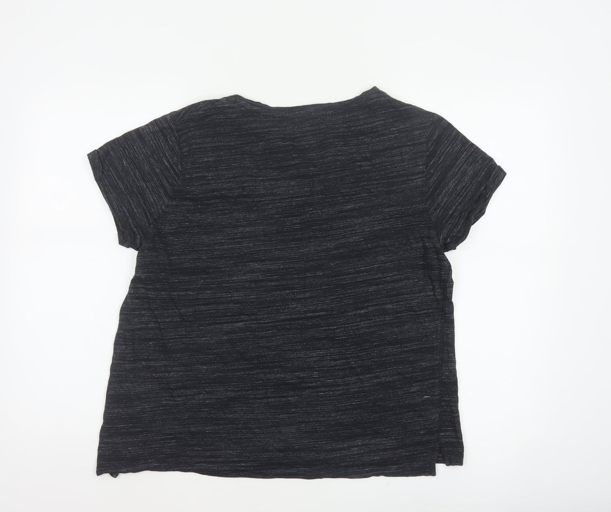 Barbour Women’s Black UK 14 Basic Gold Logo Jersey T-Shirt