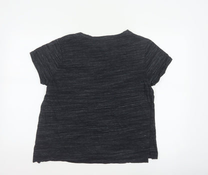 Barbour Women’s Black UK 14 Basic Gold Logo Jersey T-Shirt