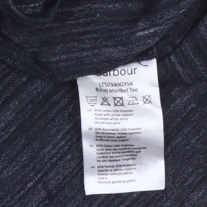 Barbour Women’s Black UK 14 Basic Gold Logo Jersey T-Shirt