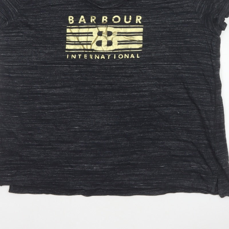 Barbour Women’s Black UK 14 Basic Gold Logo Jersey T-Shirt