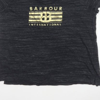 Barbour Women’s Black UK 14 Basic Gold Logo Jersey T-Shirt
