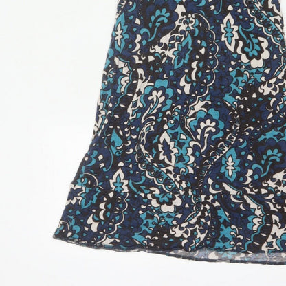 Miss Selfridge Women Blue Floral Fit & Flare Knee Length Dress UK 10