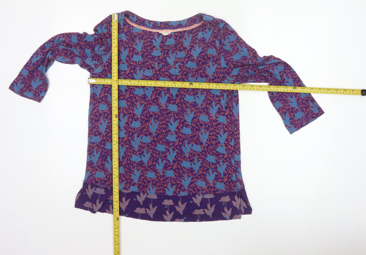 White Stuff Women’s Multicoloured Size 10 Floral Viscose Tunic Blouse
