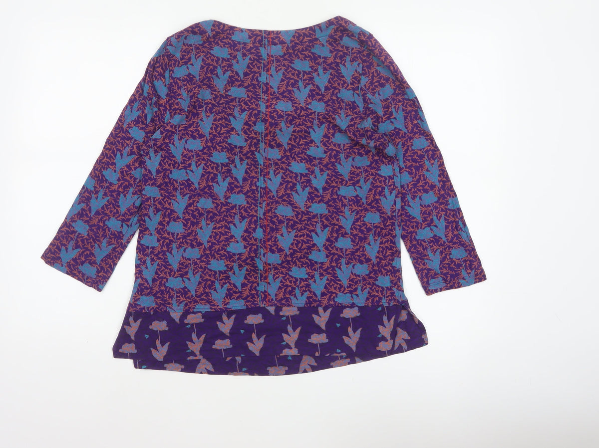 White Stuff Women’s Multicoloured Size 10 Floral Viscose Tunic Blouse