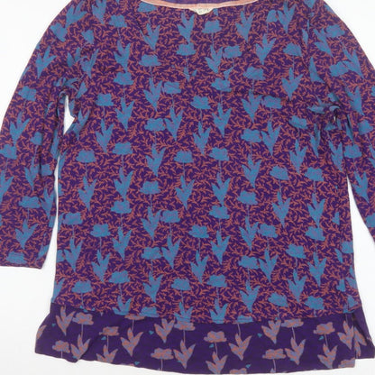 White Stuff Women’s Multicoloured Size 10 Floral Viscose Tunic Blouse