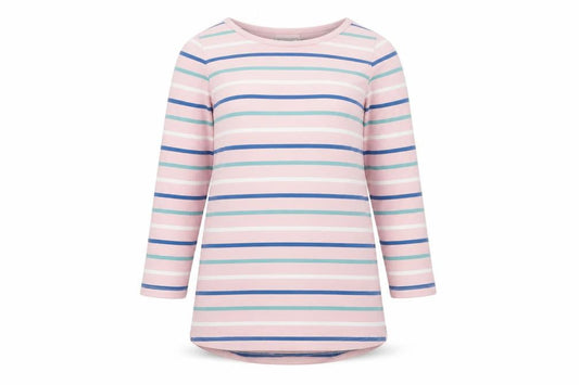 Fat Face Women Pink Striped UK 6 Classic Breton Long Sleeve T-Shirt