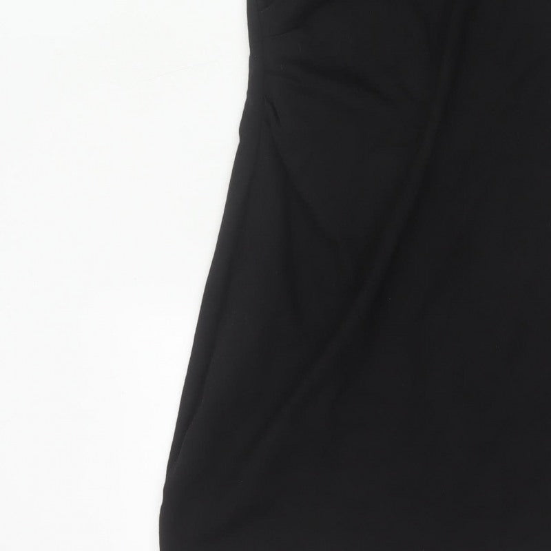 Mango Women Black S Sheath Knee Length Sleeveless Formal Dress
