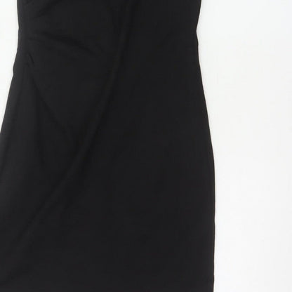 Mango Women Black S Sheath Knee Length Sleeveless Formal Dress