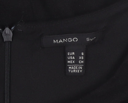 Mango Women Black S Sheath Knee Length Sleeveless Formal Dress