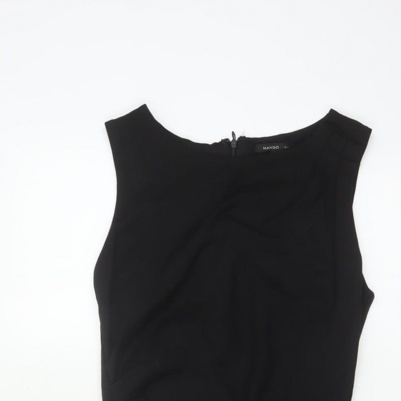 Mango Women Black S Sheath Knee Length Sleeveless Formal Dress