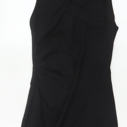 Mango Women Black S Sheath Knee Length Sleeveless Formal Dress