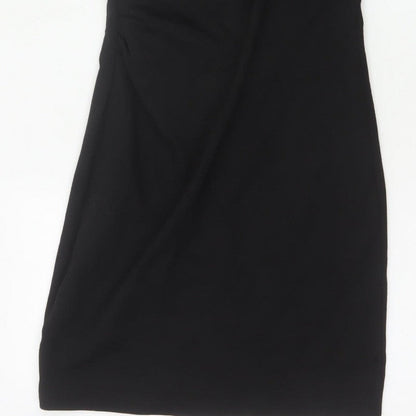 Mango Women Black S Sheath Knee Length Sleeveless Formal Dress