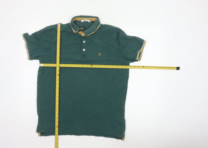 Premium by Jack & Jones Men’s Green XL Cotton Embroidered Polo Shirt