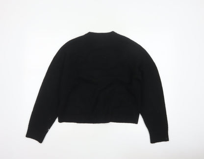 Uniqlo Women Black XS V-Neck Button Knit Cardigan with Pockets