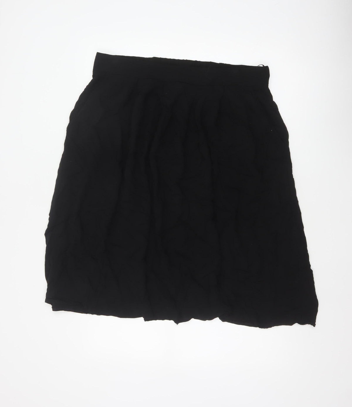 Dorothy Perkins Women Black UK 16 A-Line Knee Length Elastic Waist Skirt