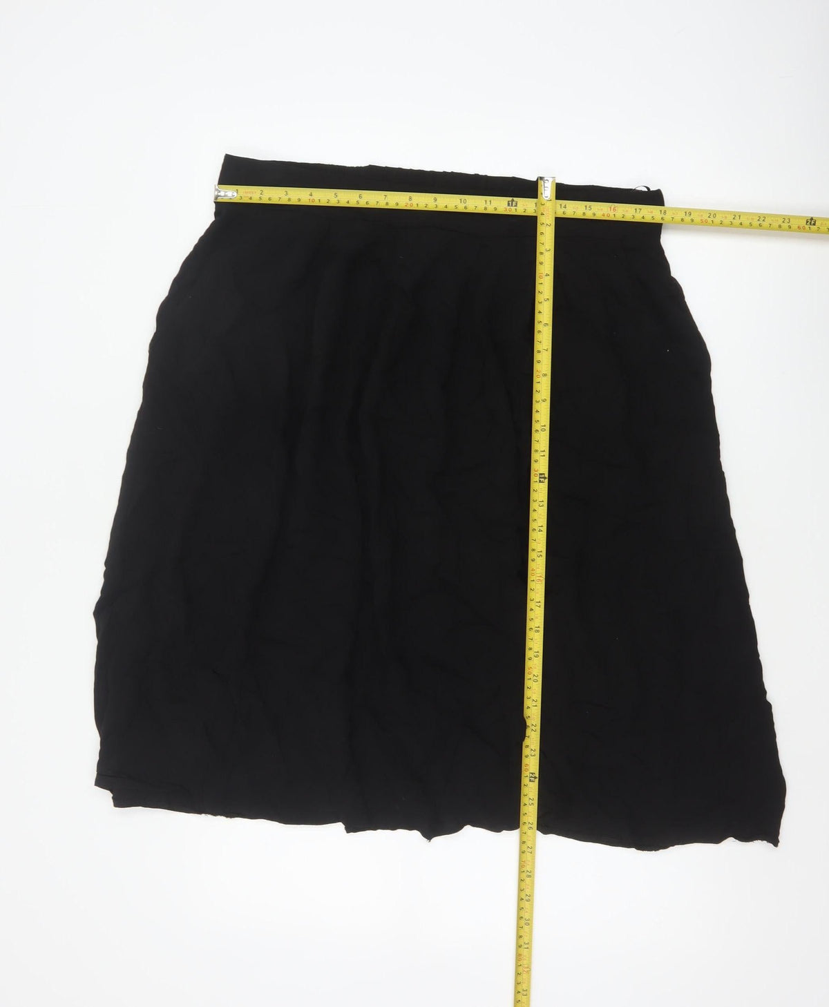 Dorothy Perkins Women Black UK 16 A-Line Knee Length Elastic Waist Skirt