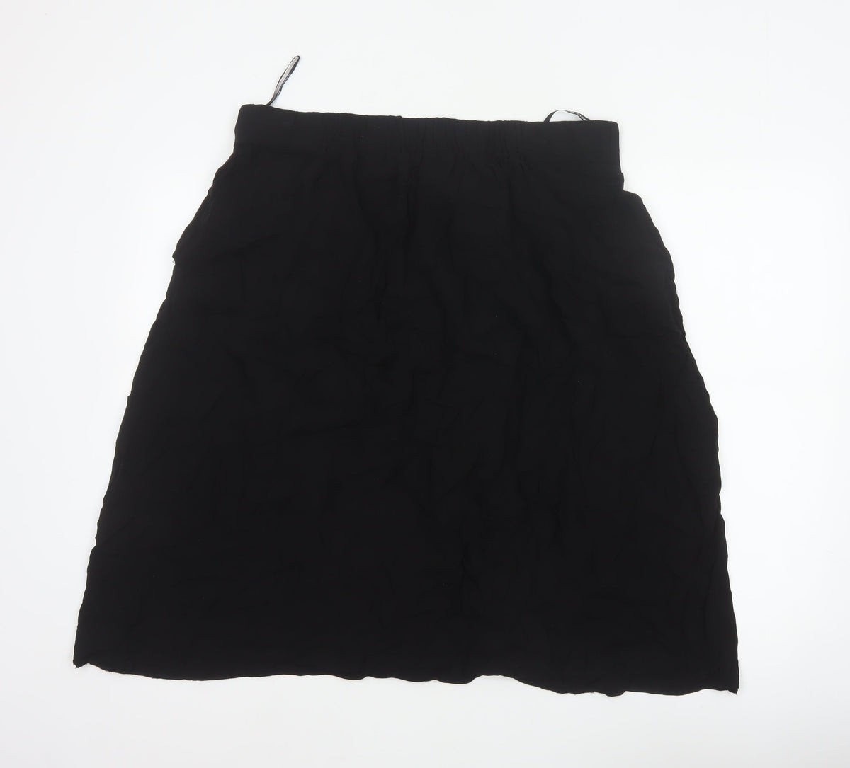 Dorothy Perkins Women Black UK 16 A-Line Knee Length Elastic Waist Skirt
