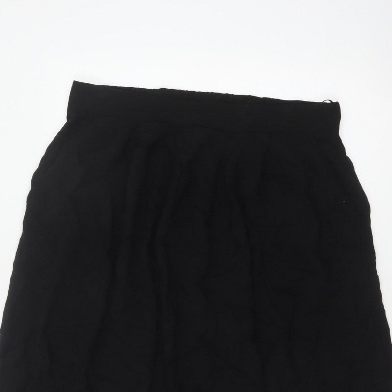 Dorothy Perkins Women Black UK 16 A-Line Knee Length Elastic Waist Skirt