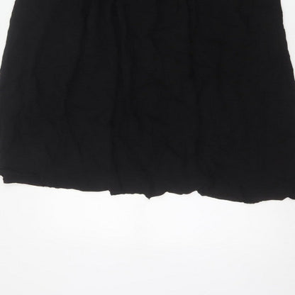 Dorothy Perkins Women Black UK 16 A-Line Knee Length Elastic Waist Skirt