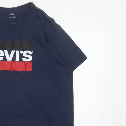 Levi's Men Blue 2XL Logo Graphic Print Crew Neck T-Shirt