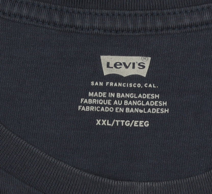 Levi's Men Blue 2XL Logo Graphic Print Crew Neck T-Shirt