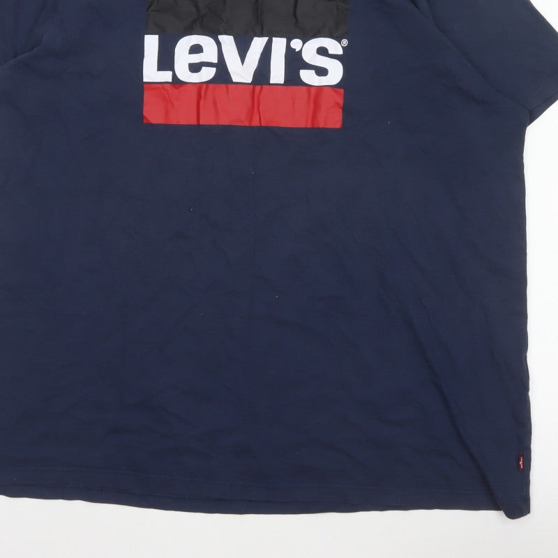 Levi's Men Blue 2XL Logo Graphic Print Crew Neck T-Shirt
