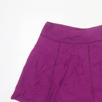 Marks & Spencer Women Purple UK 12 A-Line Knee Length Lined Skirt