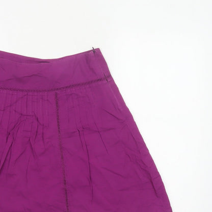 Marks & Spencer Women Purple UK 12 A-Line Knee Length Lined Skirt