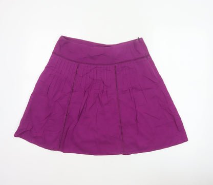 Marks & Spencer Women Purple UK 12 A-Line Knee Length Lined Skirt