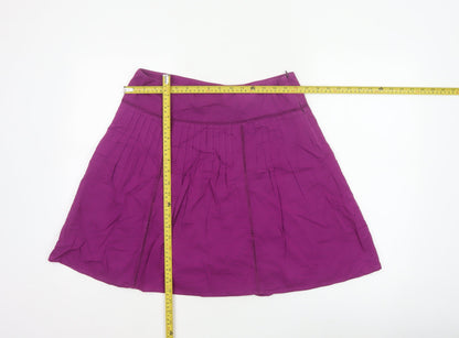 Marks & Spencer Women Purple UK 12 A-Line Knee Length Lined Skirt