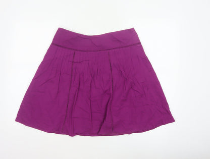 Marks & Spencer Women Purple UK 12 A-Line Knee Length Lined Skirt