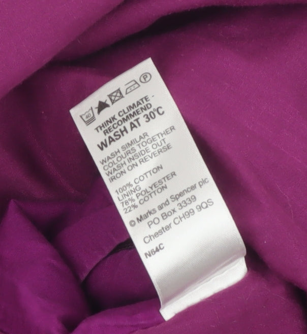 Marks & Spencer Women Purple UK 12 A-Line Knee Length Lined Skirt