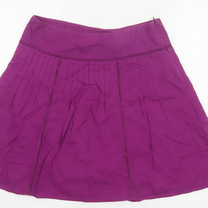 Marks & Spencer Women Purple UK 12 A-Line Knee Length Lined Skirt